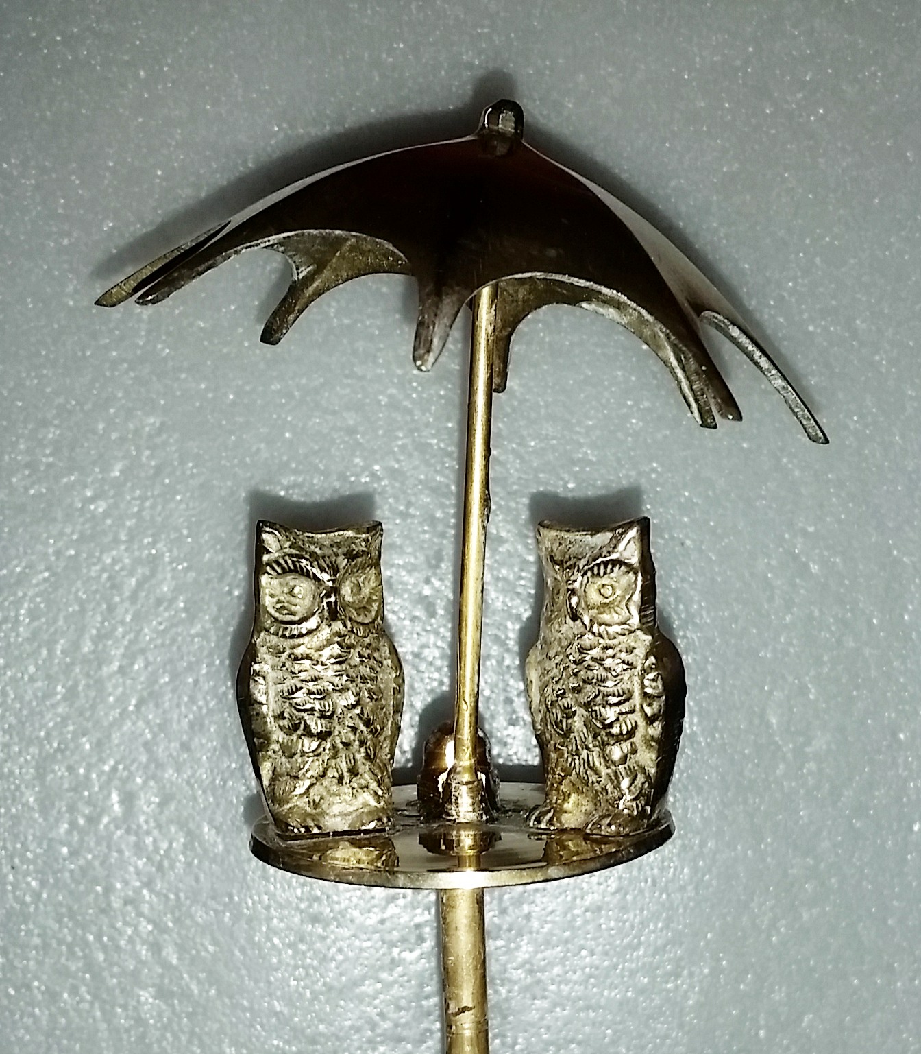 Owls under an Umbrella Tiller Pin (image for) Owls under an Umbrella Tiller Pin